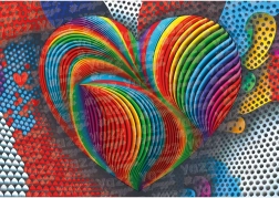 Puzzle Yazz Corazón arcoíris 1000 piezas