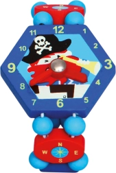 Bino reloj de madera Pirata azul