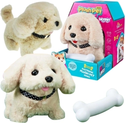 Woopie perrito de peluche interactivo con hueso (bichón o golden retriever)