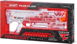 X-Shot FAZE CLAN Ragequit Round bláster transparente para bolas de espuma
