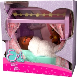 Muñeca Evi Love con camita y estrellitas luminosas