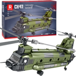 Reobrix set de construcción helicóptero CH-47 Chinook – helicóptero militar tándem, 1451 piezas