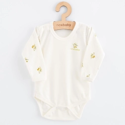 Body infantil de manga larga de algodón orgánico NEW BABY Olivas