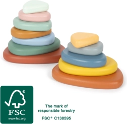 Piedras de río Montessori small foot – juego de equilibrio de madera
