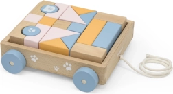 Carrito de arrastre de madera VIGA PolarB con bloques, 21 piezas