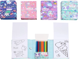 Cuadernos de colorear de viaje con lápices de colores - 1 unidad
