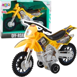Juguete de motocross off-road amarillo con luces y sonidos