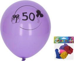 Globos de 30 cm con número 50, surtido de colores – set de 5 uds
