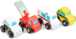 Juego de vehículos de rescate de madera para niños