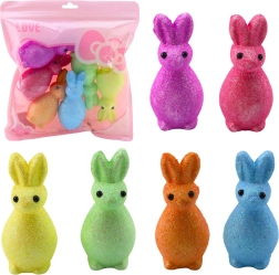 Conejitos de Pascua de espuma con purpurina, multicolor, 6 uds.