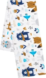 Pañal de franela con estampado New Baby bosque blanco