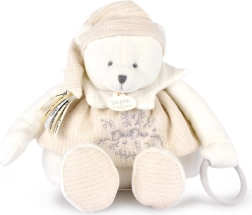 Osito polar de peluche Doudou con cintas 30 cm beige