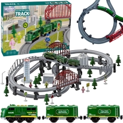 Woopie moderna vía de tren eléctrica XXL Cargo – set de construcción de 128 piezas