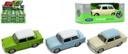Modelo metálico Trabant 1:60 de Welly, 7 cm, rueda libre, mix de colores