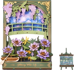 RoboTime Rompecabezas de madera 3D Nenúfares Brillantes