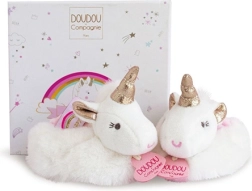 Set de regalo Doudou con botitas y sonajeros de unicornio