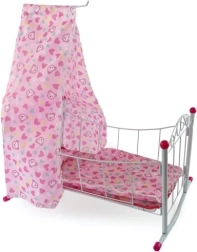Cuna metálica para muñecas con dosel 38 cm
