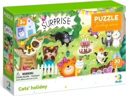 Puzzle DODO Fantasy: Vacaciones de gatitos, 30 piezas