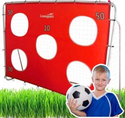 Portería de entrenamiento de fútbol con red de tiro al blanco roja 213x152x75 cm