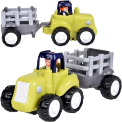Juguetes de construcción tipo tractor con remolque basculante y rodillo