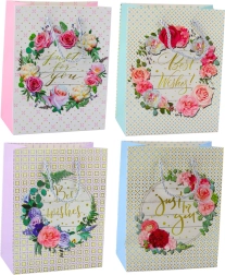 Bolsa de regalo con motivos florales Best Wishes 23 x 18 x 10,5 cm