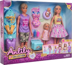 Set familiar de playa con muñecas y accesorios