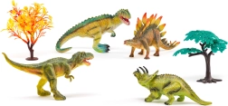 Set de dinosaurios Mundo Perdido – figuras y árboles para juego prehistórico