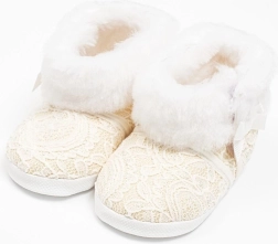 Botas de invierno de encaje para bebé New Baby beige (3–6 meses)