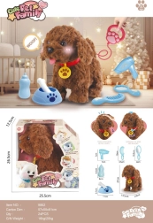 Perrito marrón interactivo con control remoto y accesorios
