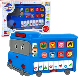 Pianito eléctrico educativo para niños – autobús, azul