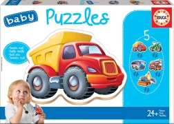 Baby puzzle Vehículos 5 en 1 de Educa (3–5 piezas)