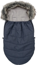 Saco de dormir infantil con pelo sintético azul oscuro NEW BABY