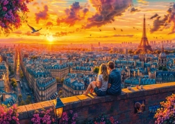 Puzzle Susurros de tejados parisinos 1000 piezas SCHMIDT