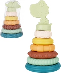 Pirámide plegable de silicona Bab Bam con dinosaurio para bebés