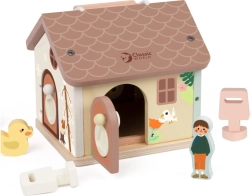 Casita de madera con piezas encajables para niños
