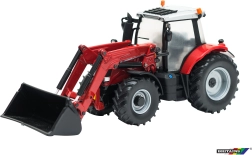 Modelo de tractor con cargador frontal Massey Ferguson 6616 a escala 1:32