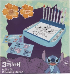 Soporte con láminas para colorear de Lilo y Stitch y colores