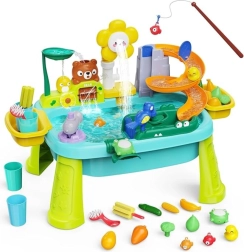 Woopie Mesa de agua 4 en 1 juego de pesca tobogán flor