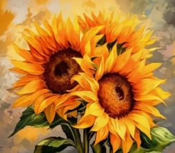 Pintura de diamantes Girasoles 30x40 cm