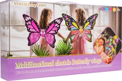 Disfraz de hada mariposa para niña con vestido arcoíris y corona