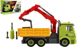 Coche de construcción atornillable con grúa, 31 cm, de inercia, luz y sonido