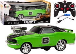 Coche RC de drift 1:18 con luces y sonidos – verde