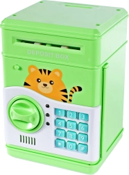 Hucha caja fuerte gatito verde