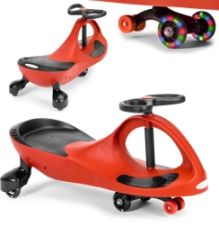 Coche wiggle con ruedas LED – ECOTOYS, rojo