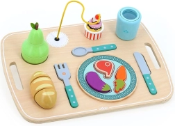 Vilac Bandeja de actividades de madera con comida