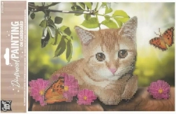 Pintura de diamantes en tablero Gatito 29 × 21 cm