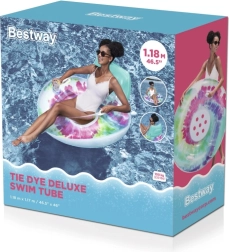 Flotador hinchable con respaldo Bestway Tie Dye 118 × 117 cm