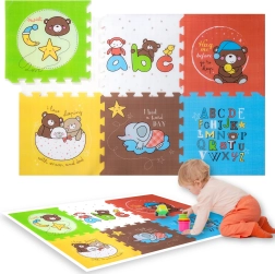 Alfombrilla puzzle de espuma Humbi XXL animales y letras 6 piezas 165 × 112 × 1,5 cm
