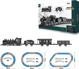 Tren con efecto de humo y sonido, vía 125 × 105 cm