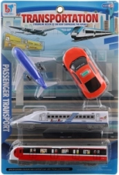 Set de medios de transporte de plástico para niños